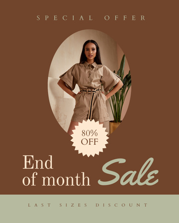 End of Month Fashion Sale Announcement Instagram Post Vertical Design Template