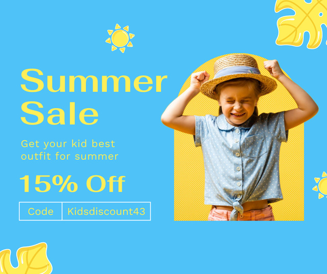 Announcement of Discount on Children's Products Facebook Design Template