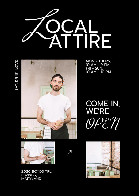 Cafe of Local Attire Poster Design Template