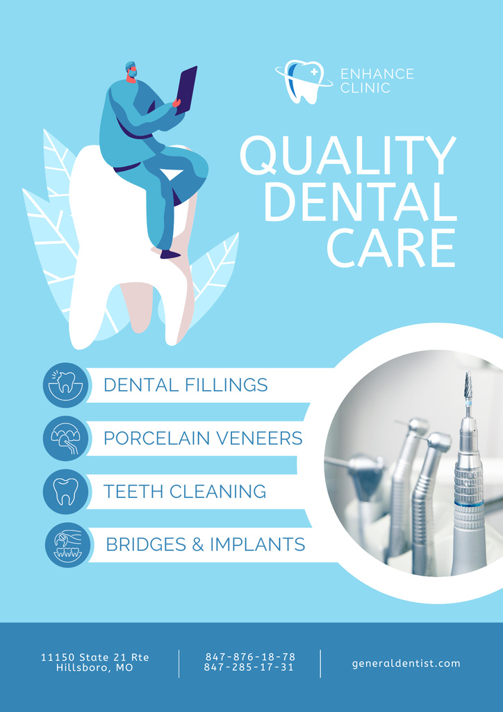 Ontwerpsjabloon van Poster van Dental Services of High Quality