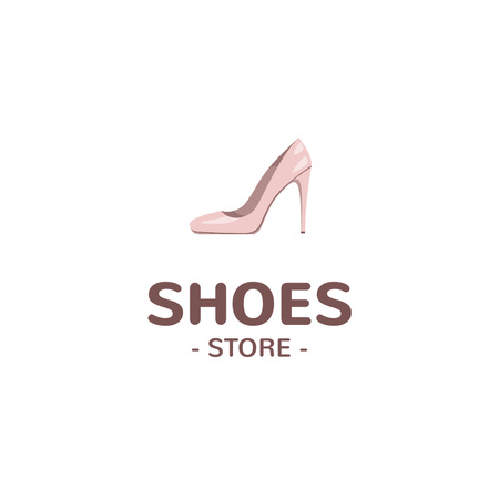 Female Shoes Store with Pink Shoe Logo 1080x1080pxデザインテンプレート