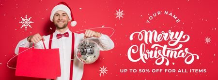 Christmas Party Supplies Offer Facebook cover Design Template