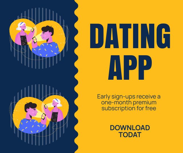 Matchmaking and Dating App to Download Facebook Design Template