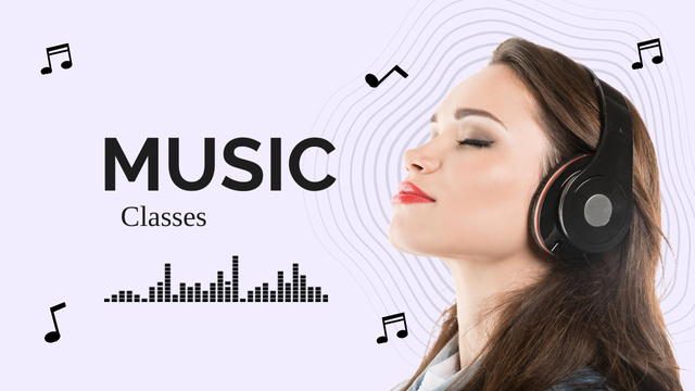Music Classes With Woman Youtube Thumbnail Design Template