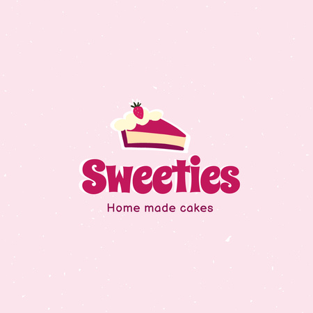 Szablon projektu Bakery Ad with Sweet Strawberry Cake Logo 1080x1080px