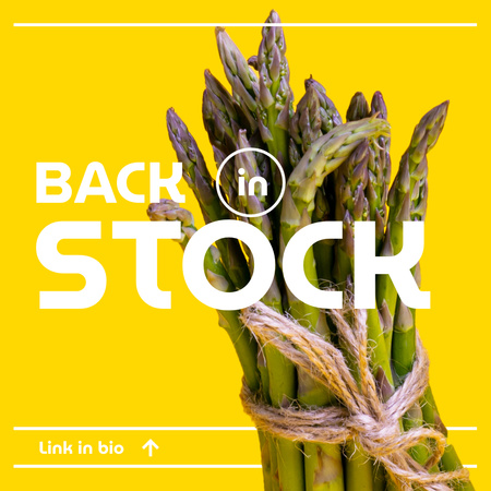 Veggie Store Offer with Fresh Asparagus Instagram Design Template