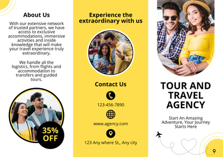 Utazási információk az utazási irodától Brochure tervezősablon
