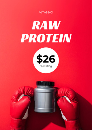 Raw Protein Ad Flyer A6 Design Template