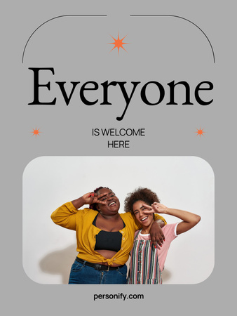 Designvorlage LGBT-Community-Einladung mit zwei jungen Frauen für Poster US