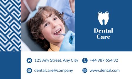 Reminder of Appointment to Pediatric Dentist Business Card 91x55mm Design Template