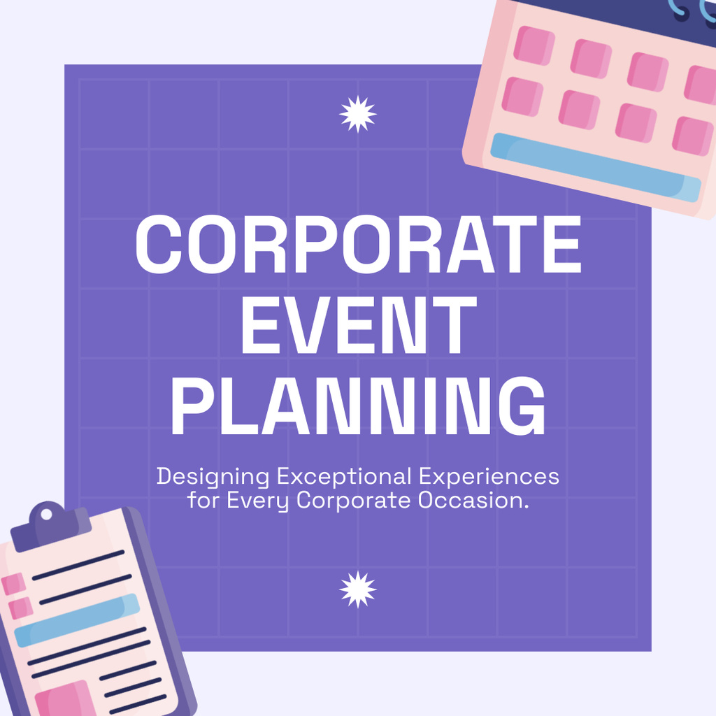 Event Planning Services by Experts Instagram ADデザインテンプレート