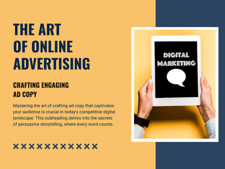 Designvorlage Kunst der Online-Werbung für Markenbeschreibung für Presentation