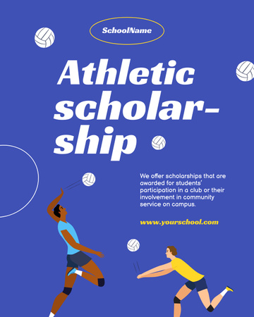 Athletic Scholarship Ad Poster 16x20in Design Template