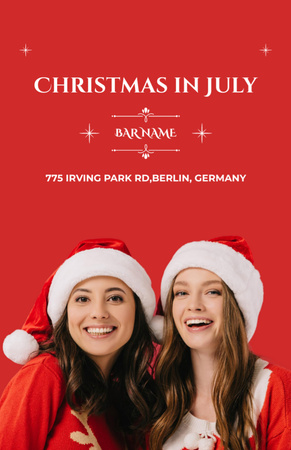 Christmas in July with Beautiful Young Women Flyer 5.5x8.5in Design Template