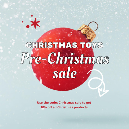 Designvorlage Vorweihnachtlicher Verkauf von Spielzeug für Instagram