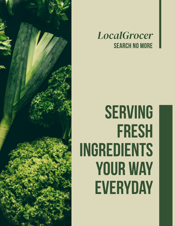 Platilla de diseño Grocery Shop Ad with Fresh Broccoli Poster 8.5x11in