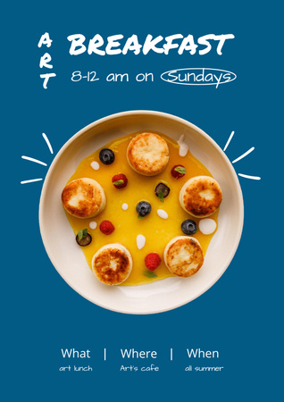 Offer of Tasty Cheese Pancakes for Breakfast Poster – шаблон для дизайну