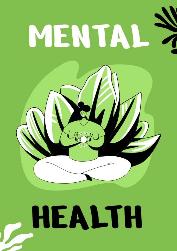 Illustration about Mental Health Poster A3 Šablona návrhu