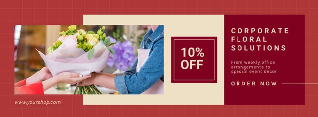 Fragrant Corporate Floral Solutions at Reduced Price Facebook cover – шаблон для дизайна