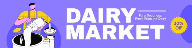 Discounts Alert from Dairy Farm Twitter Design Template