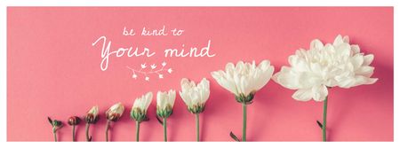 Inspirational Phrase with Tender White Flowers Facebook cover Design Template