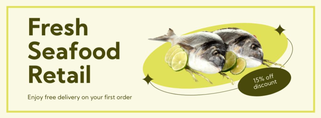 Ontwerpsjabloon van Facebook cover van Ad of Fresh Seafood Retail