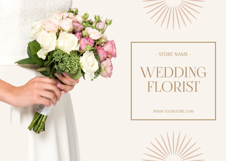 Esküvői Virág Stúdió ajánlat Postcard 5x7in tervezősablon