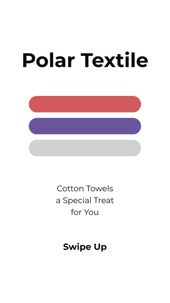 Designvorlage Textile towels offer colorful lines für Instagram Story
