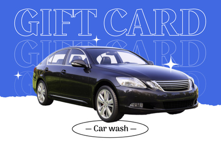 Car Wash Ad with Shiny Automobile Gift Certificate Design Template