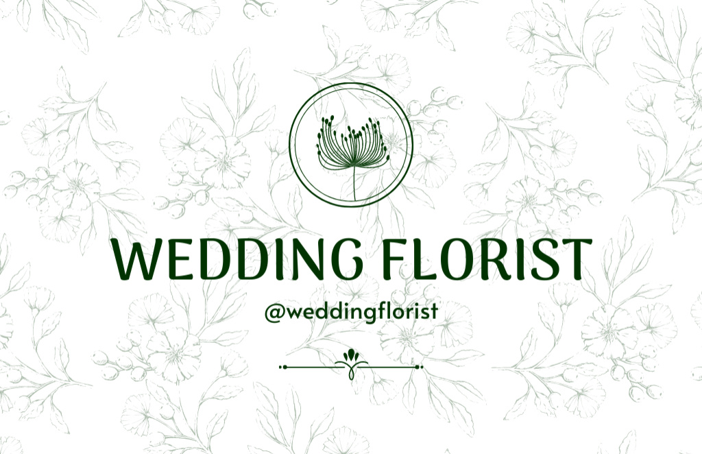 Modèle de visuel Wedding Florist Service Offer - Business Card 85x55mm