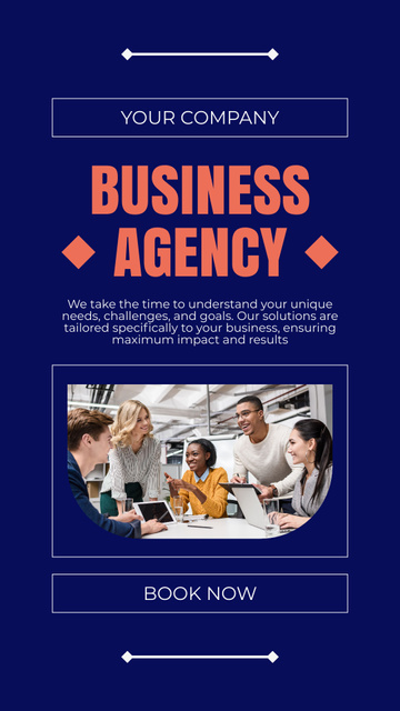 Services of Business Consulting Agency with Working Team Instagram Story Šablona návrhu