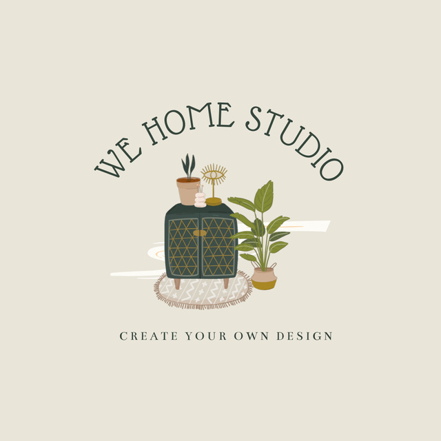 Home Interior Studio Services Animated Logo Πρότυπο σχεδίασης