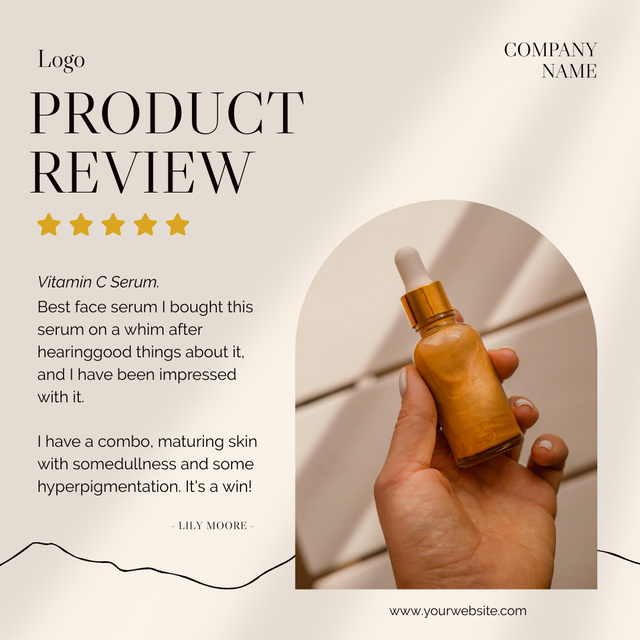 Beauty Products Review With Serum Ad Instagram Πρότυπο σχεδίασης