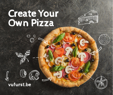 Ontwerpsjabloon van Facebook van Promotie van het Italiaanse pizzamenu