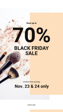 Black Friday Sale Brushes and face powder Instagram Story Design Template