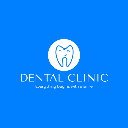 Ontwerpsjabloon van Animated Logo van Professional Dental Clinic With Slogan About Smile