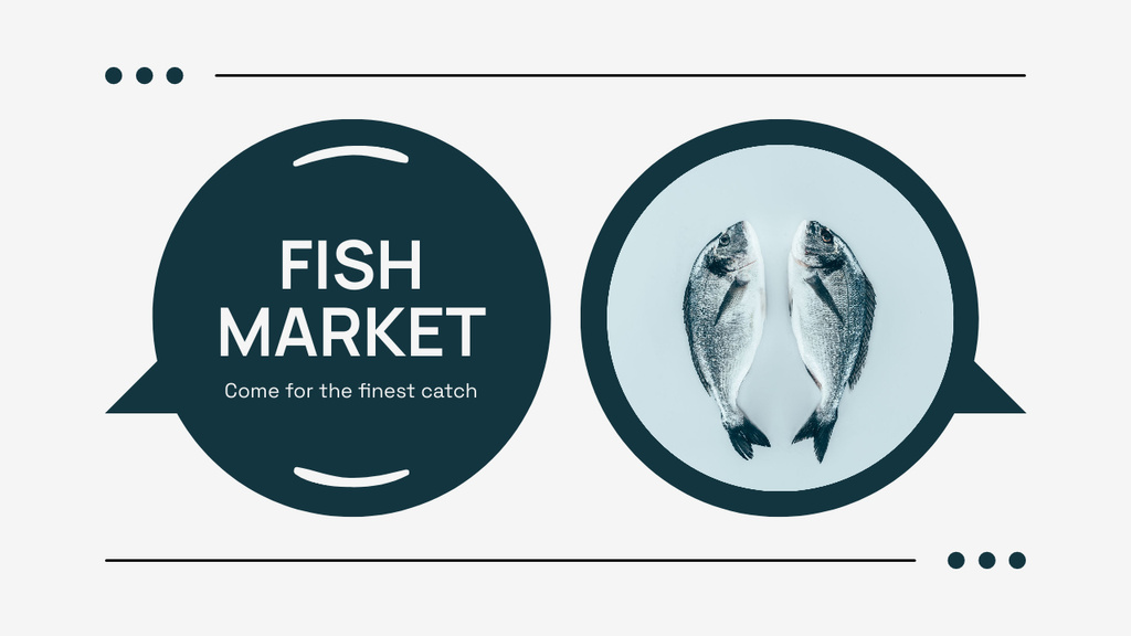 Fish Market Advertising with Various Products Youtube Thumbnail Design Template