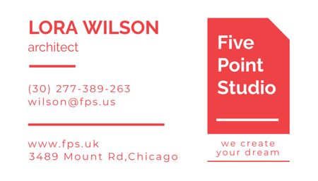 Architect Services Offer Business Card US Design Template