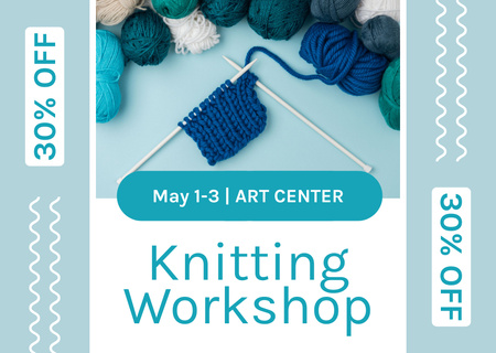 Platilla de diseño Knitting Workshop In Spring With Discount Card
