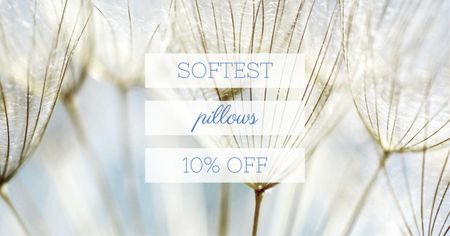Designvorlage Softest Pillows Ad Tender Dandelion Seeds für Facebook AD