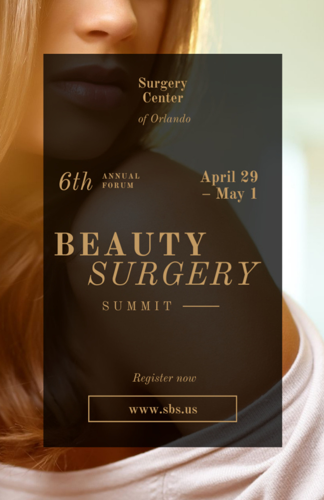 Modèle de visuel Beauty Surgery Annual Summit In Spring - Invitation 5.5x8.5in