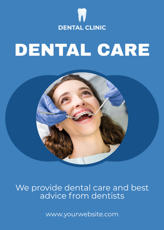 Woman on Dentist Visit Flayer Design Template