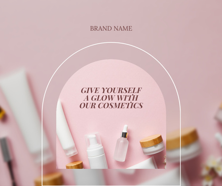 Spa cosmetics retail beige Facebook Design Template