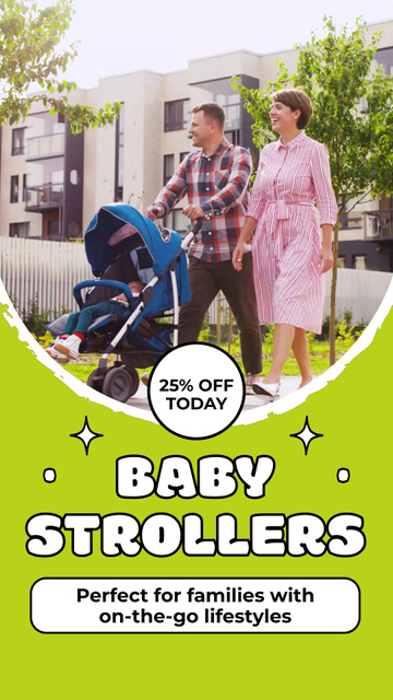 Baby Strollers With Discount For Families Instagram Video Story Šablona návrhu