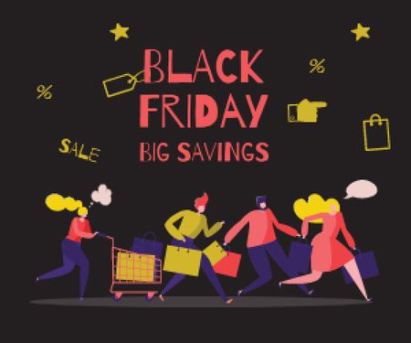 Designvorlage Black Friday Big Savings-Ankündigung für Medium Rectangle
