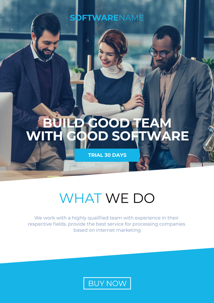 Ontwerpsjabloon van Poster van Software Development Company Team