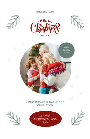 Designvorlage Christmas Eve with Happy Family in Sweaters für Flyer 5.5x8.5in