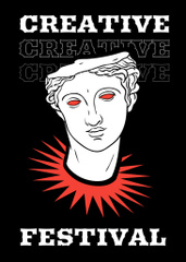 Announcement of Creative Festival with Antique Sculpture