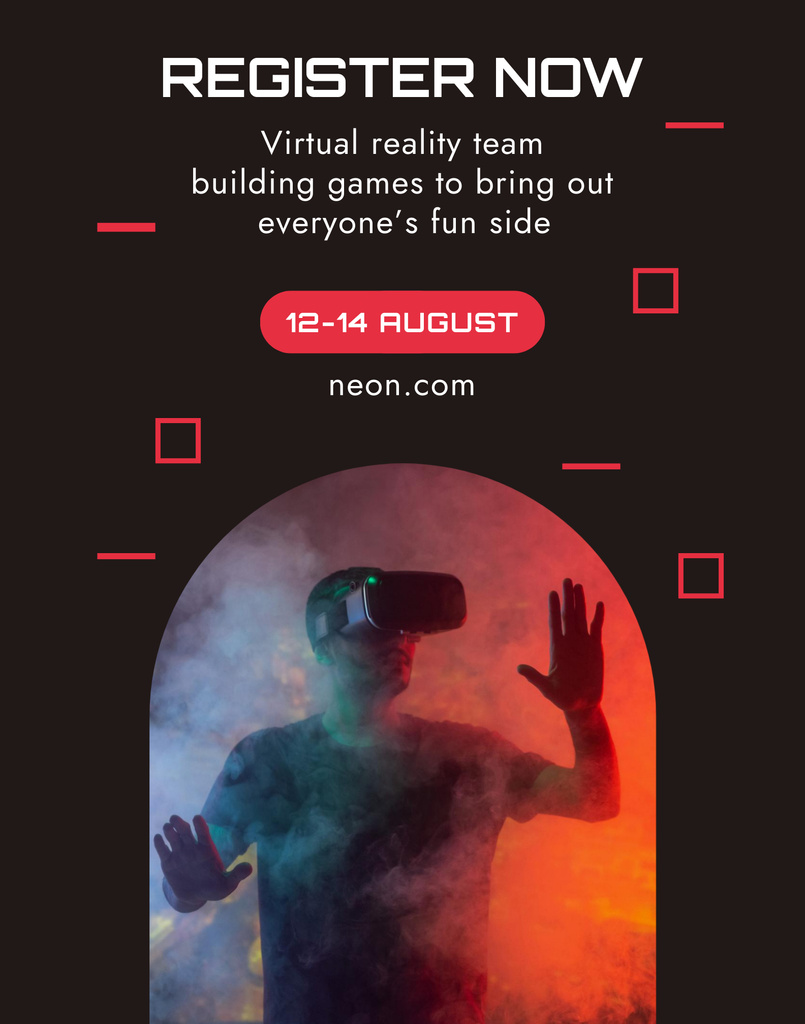 Registration for Virtual Team Building Poster 22x28inデザインテンプレート