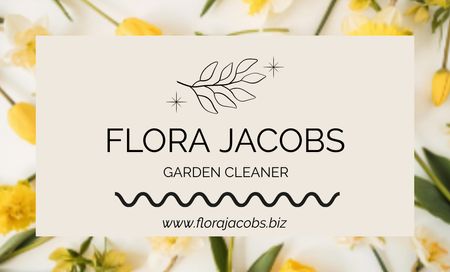 Garden Cleaner Contacts Business Card 91x55mm Design Template